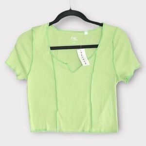 PacSun Vibrant Green Cropped Blouse